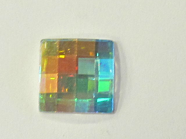 6 Pcs 12mm CHESSBOARD CRYSTAL AB SQUARE HOTFIX European Rhinestones